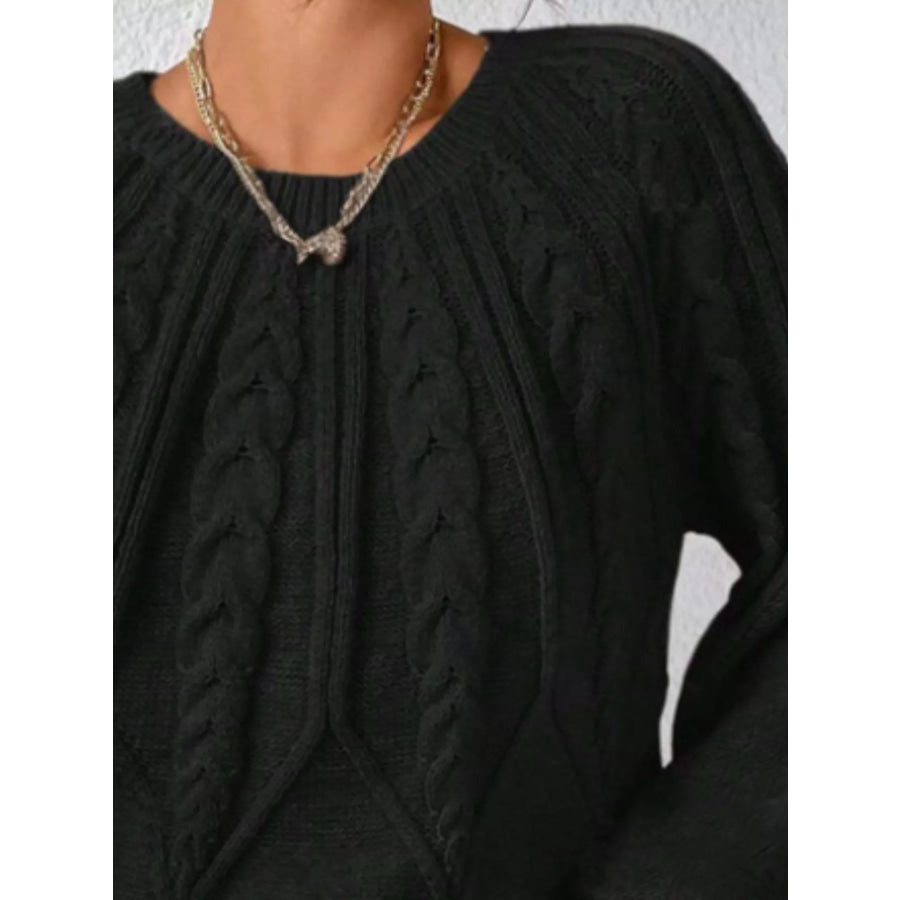 Cable Knit Long Sleeve Sweater Apparel and Accessories