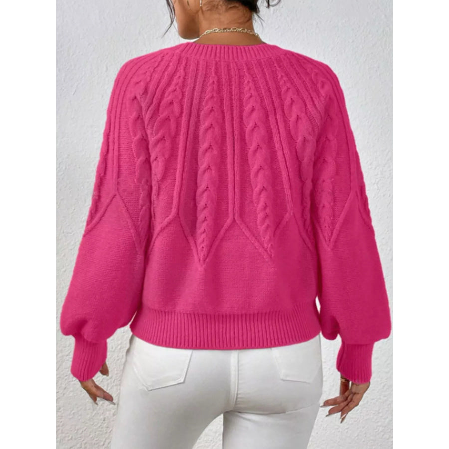 Cable Knit Long Sleeve Sweater Apparel and Accessories