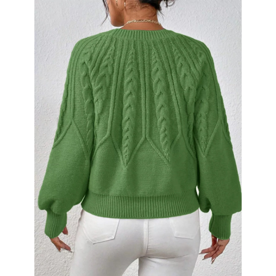 Cable Knit Long Sleeve Sweater Apparel and Accessories