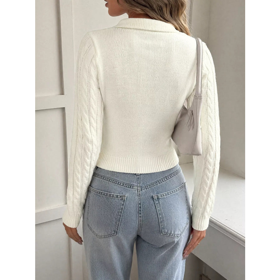 Cable Knit Long Sleeve Sweater Apparel and Accessories