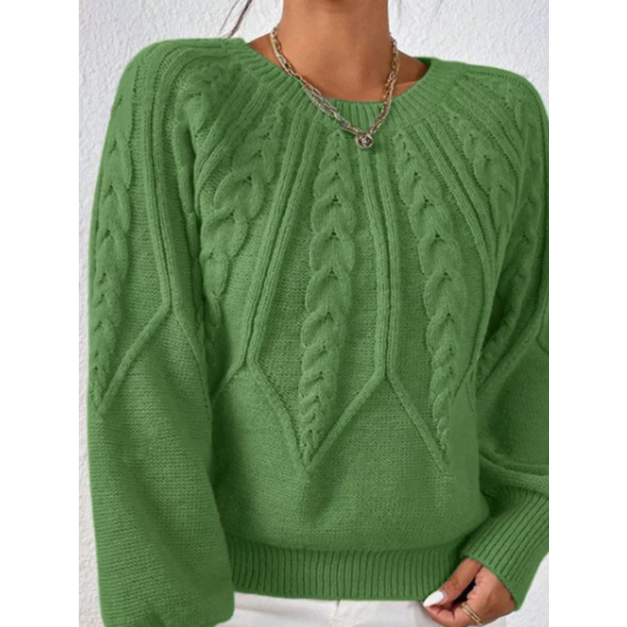 Cable Knit Long Sleeve Sweater Apparel and Accessories