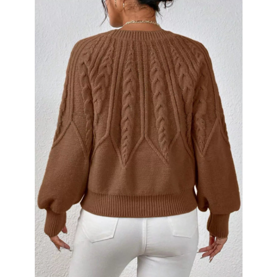 Cable Knit Long Sleeve Sweater Apparel and Accessories