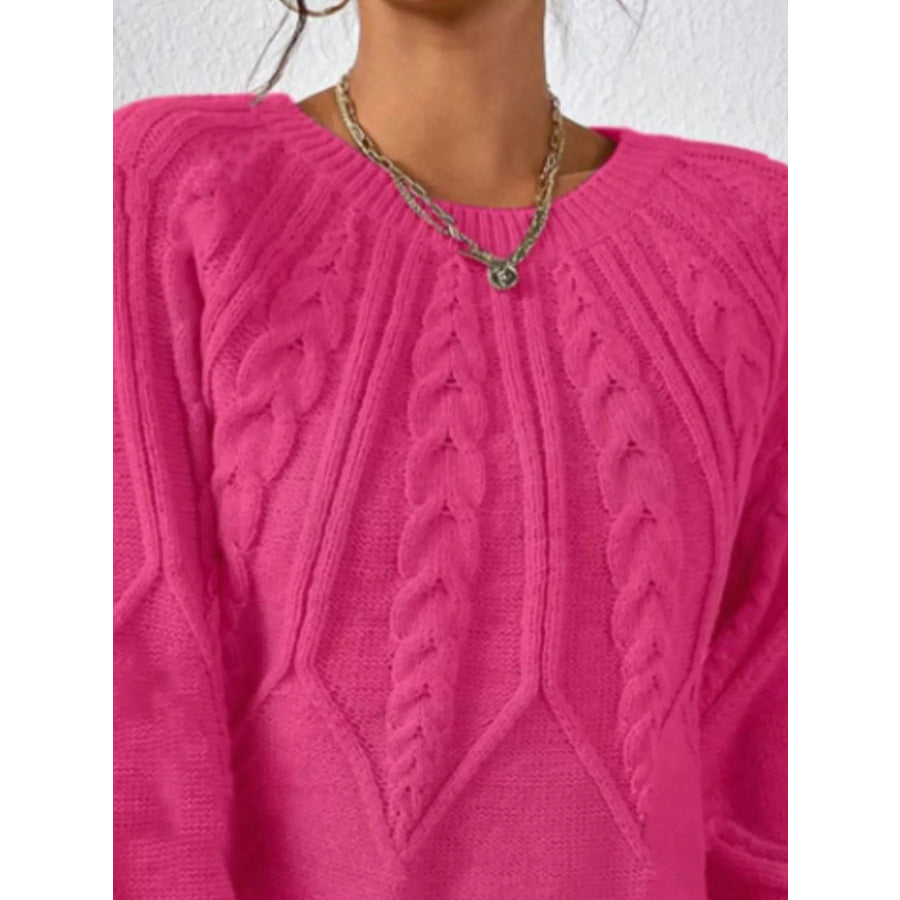 Cable Knit Long Sleeve Sweater Apparel and Accessories