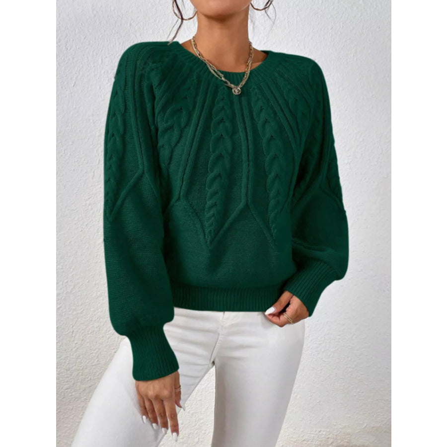 Cable Knit Long Sleeve Sweater Apparel and Accessories