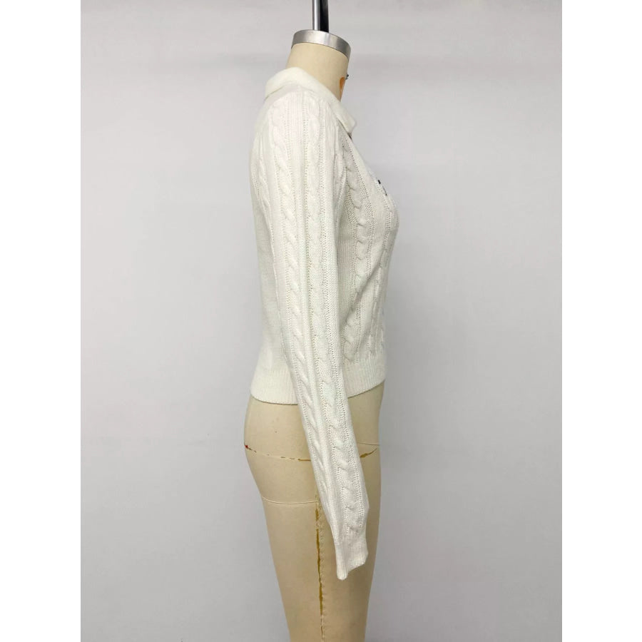 Cable Knit Long Sleeve Sweater Apparel and Accessories