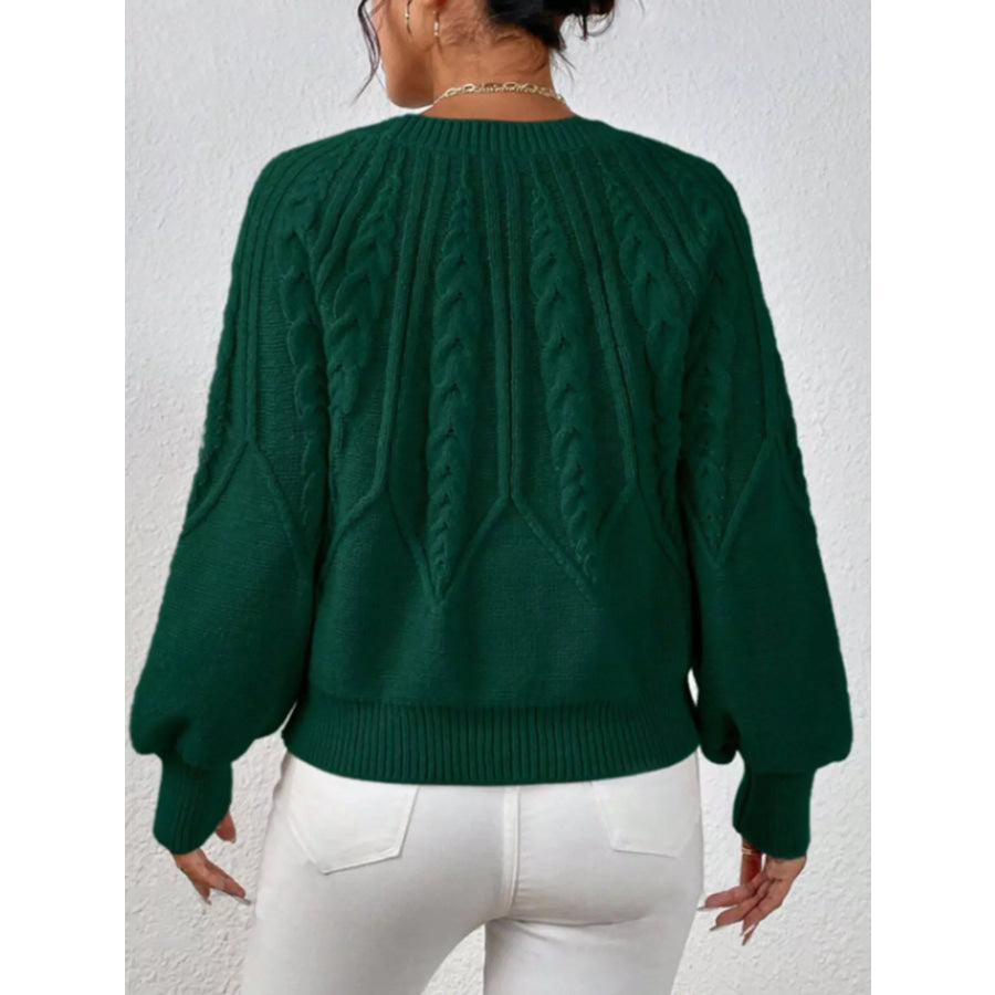 Cable Knit Long Sleeve Sweater Apparel and Accessories