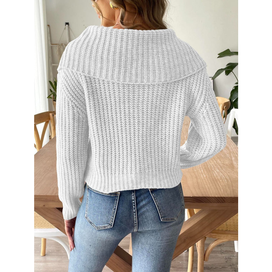 Cable-Knit Long Sleeve Sweater Apparel and Accessories