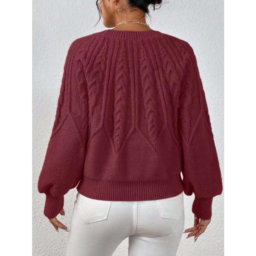 Cable Knit Long Sleeve Sweater Apparel and Accessories