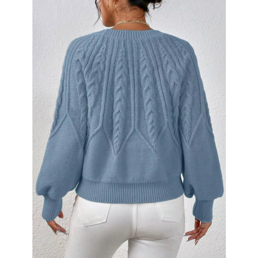 Cable Knit Long Sleeve Sweater Apparel and Accessories