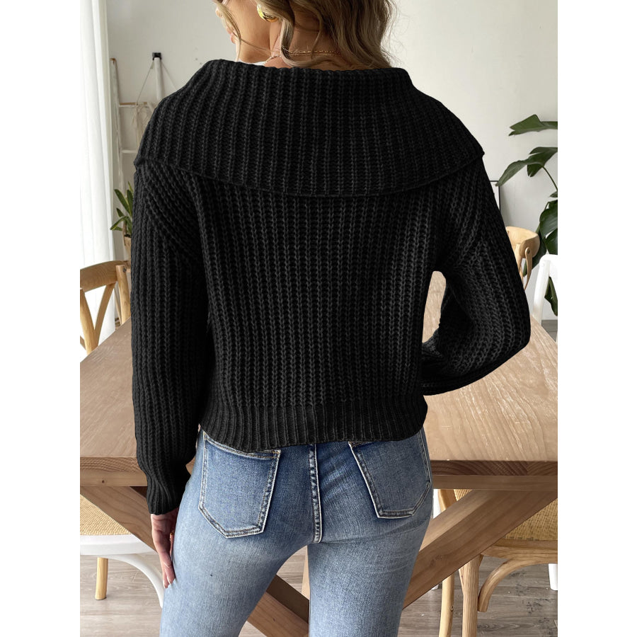 Cable-Knit Long Sleeve Sweater Apparel and Accessories