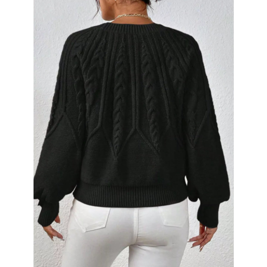Cable Knit Long Sleeve Sweater Apparel and Accessories