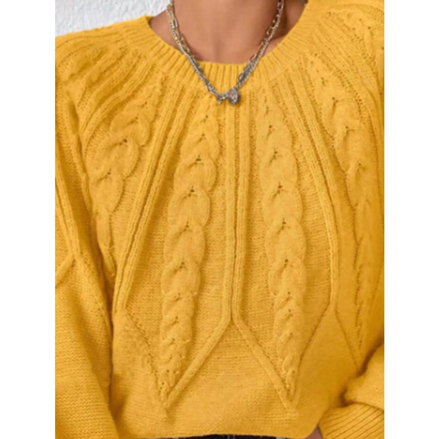 Cable Knit Long Sleeve Sweater Apparel and Accessories