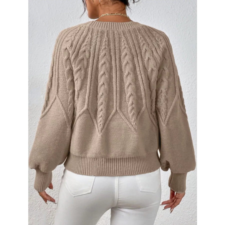 Cable Knit Long Sleeve Sweater Apparel and Accessories