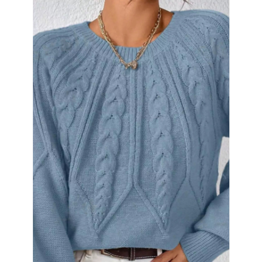 Cable Knit Long Sleeve Sweater Apparel and Accessories