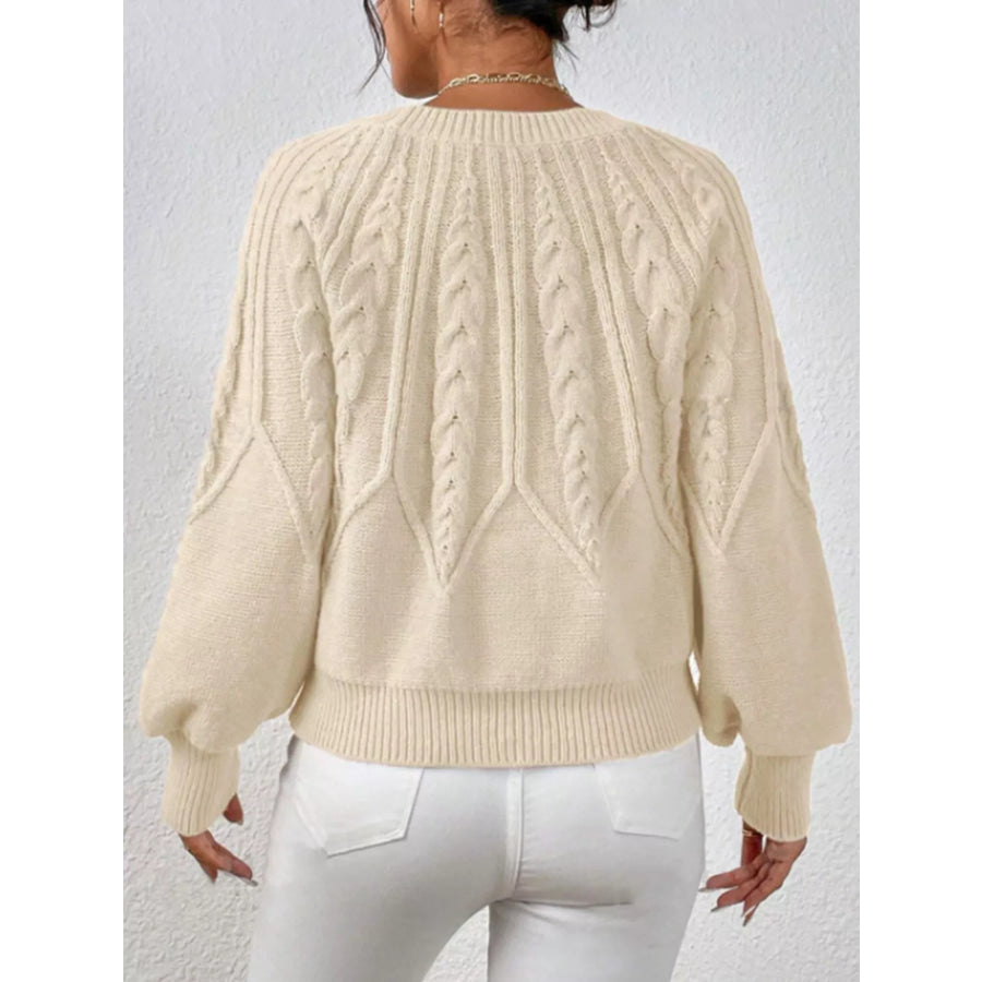 Cable Knit Long Sleeve Sweater Apparel and Accessories