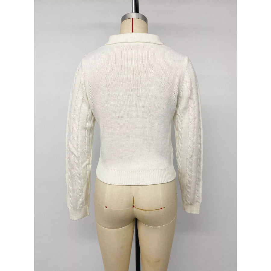 Cable Knit Long Sleeve Sweater Apparel and Accessories