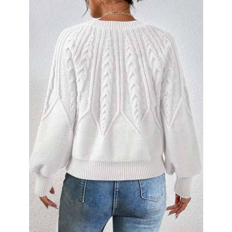 Cable Knit Long Sleeve Sweater Apparel and Accessories