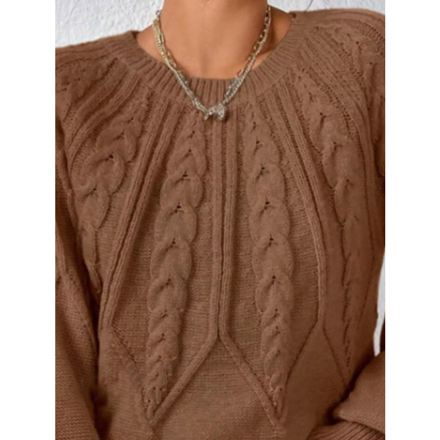 Cable Knit Long Sleeve Sweater Apparel and Accessories