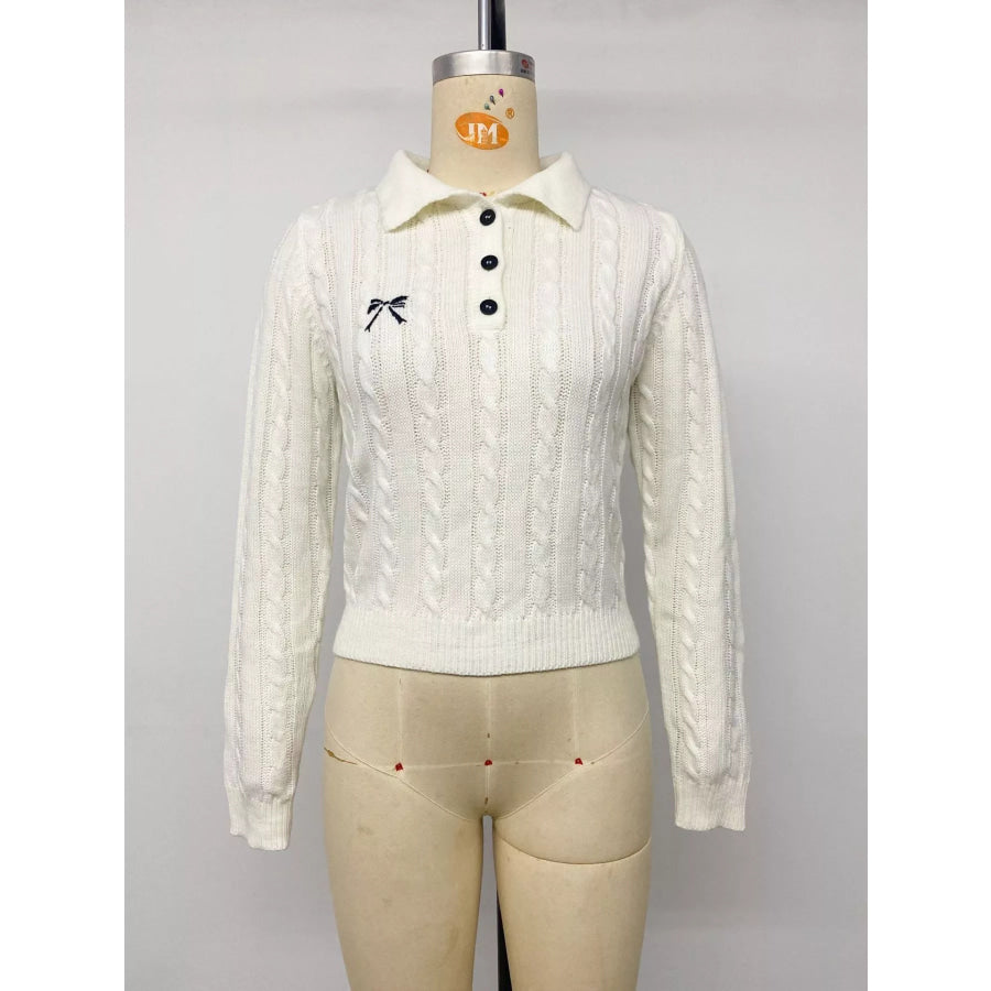 Cable Knit Long Sleeve Sweater Apparel and Accessories