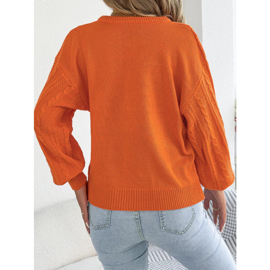 Cable Knit Notched Sweater Apparel and Accessories
