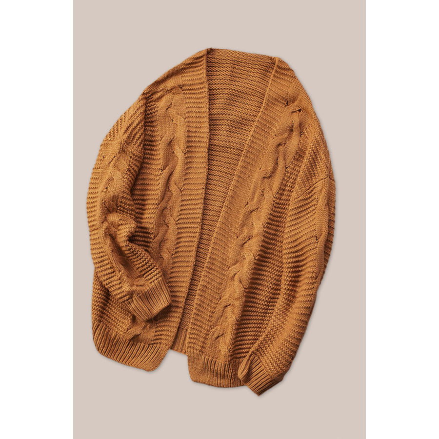 Cable-Knit Open Front Cardigan Apparel and Accessories