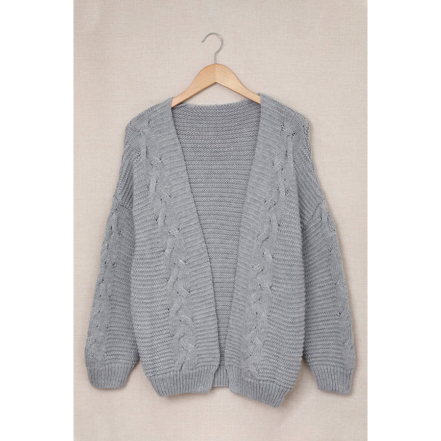 Cable-Knit Open Front Cardigan Apparel and Accessories