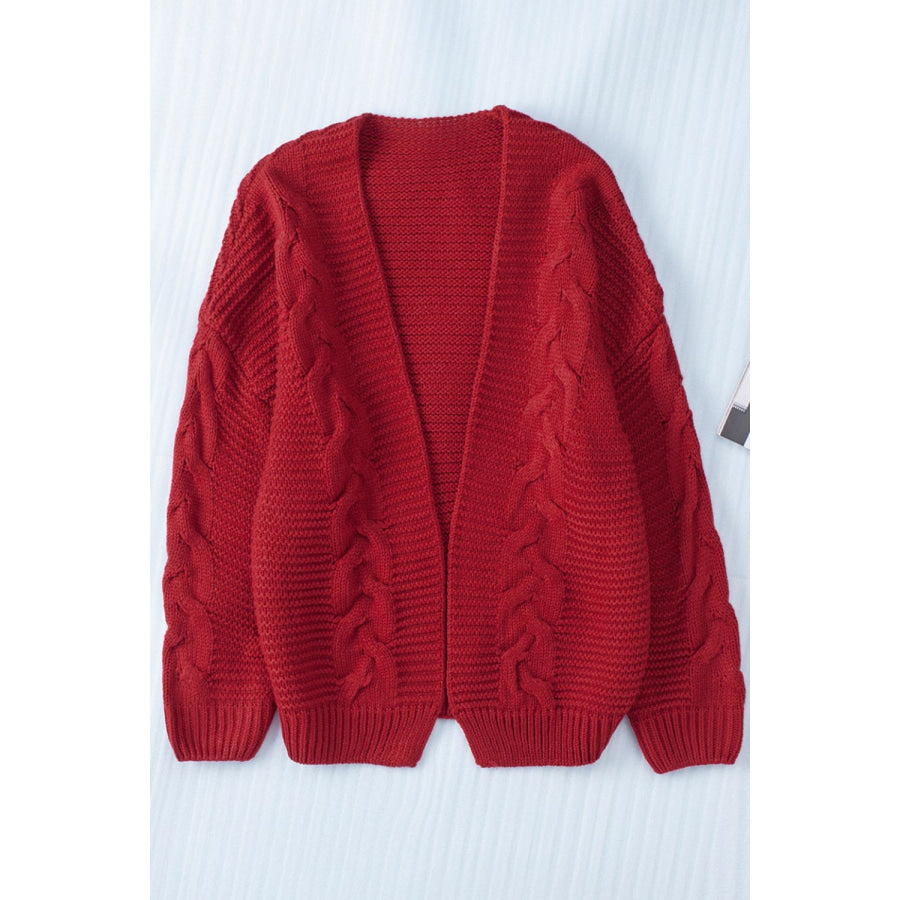 Cable-Knit Open Front Cardigan Apparel and Accessories