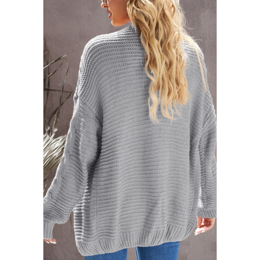 Cable-Knit Open Front Cardigan Apparel and Accessories