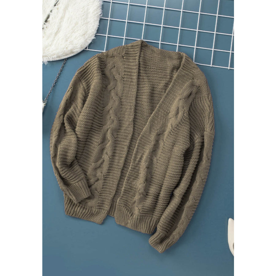 Cable-Knit Open Front Cardigan Apparel and Accessories