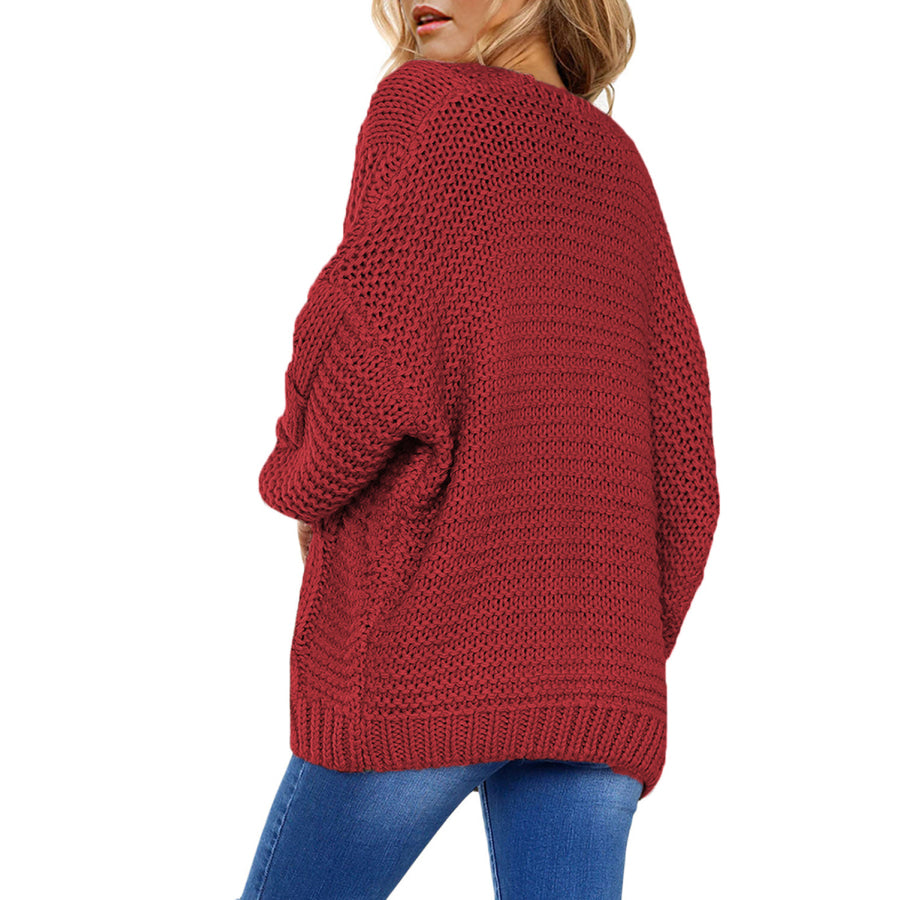 Cable-Knit Open Front Cardigan Apparel and Accessories