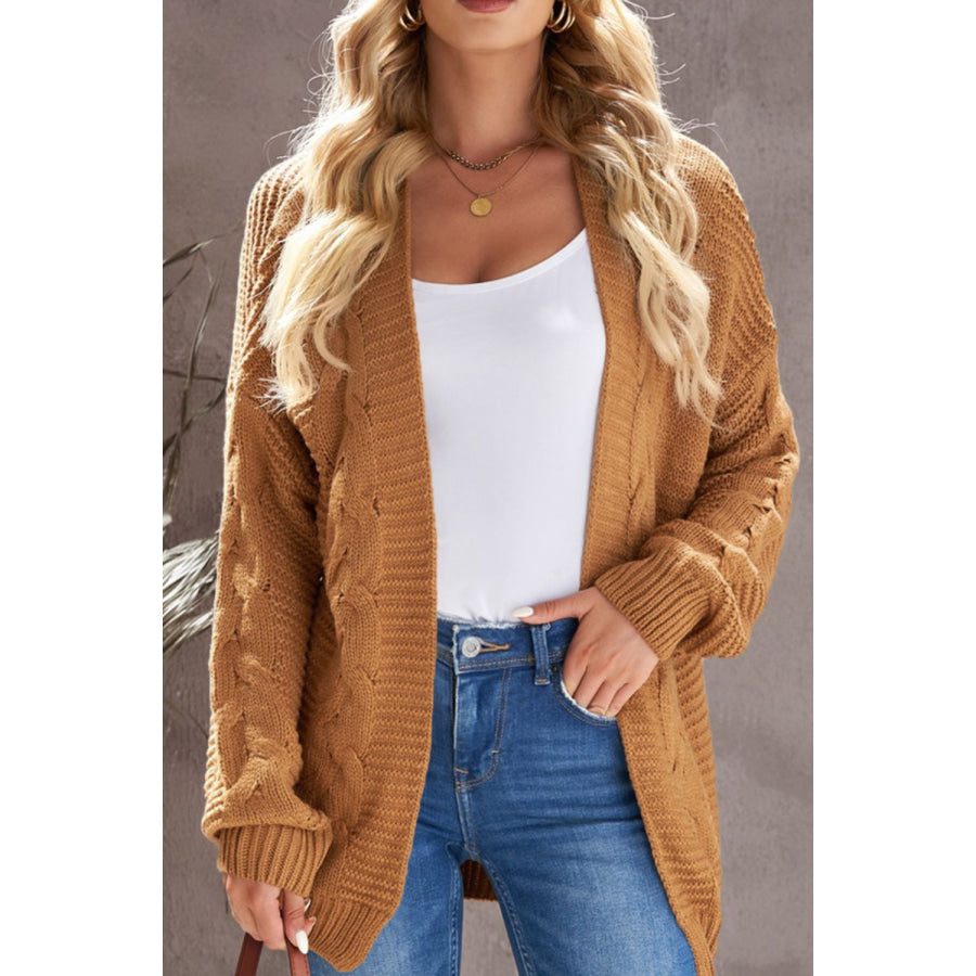 Cable-Knit Open Front Cardigan Apparel and Accessories