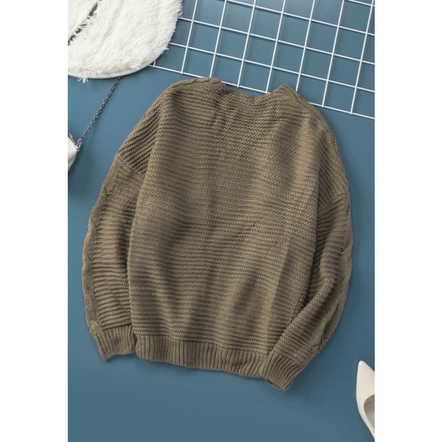 Cable-Knit Open Front Cardigan Apparel and Accessories