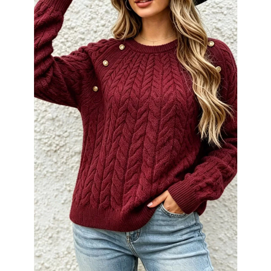 Cable-Knit Raglan Sleeve Sweater Apparel and Accessories