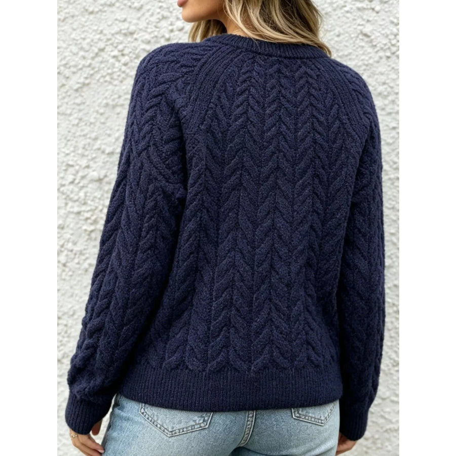 Cable-Knit Raglan Sleeve Sweater Apparel and Accessories
