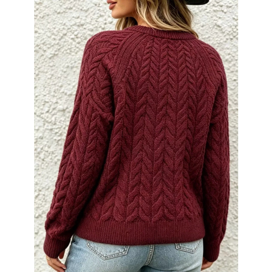 Cable-Knit Raglan Sleeve Sweater Apparel and Accessories