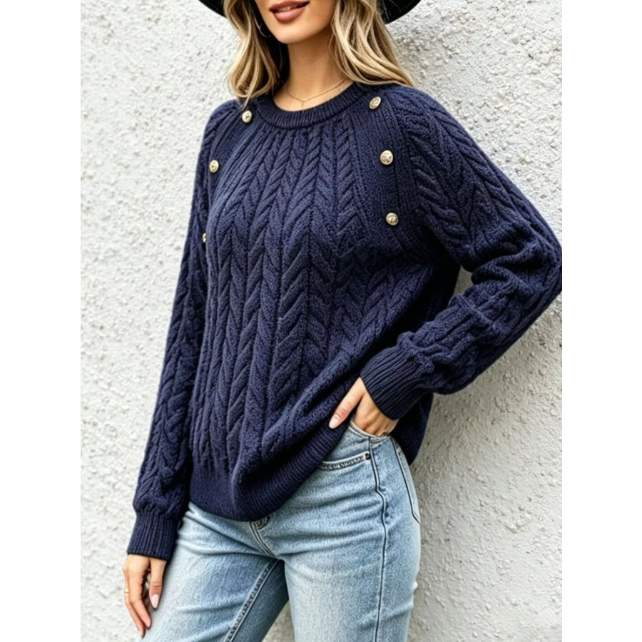 Cable-Knit Raglan Sleeve Sweater Apparel and Accessories