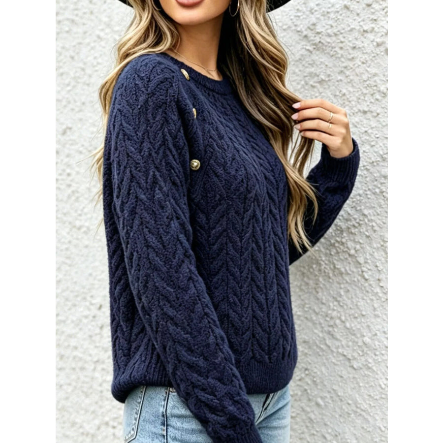 Cable-Knit Raglan Sleeve Sweater Apparel and Accessories