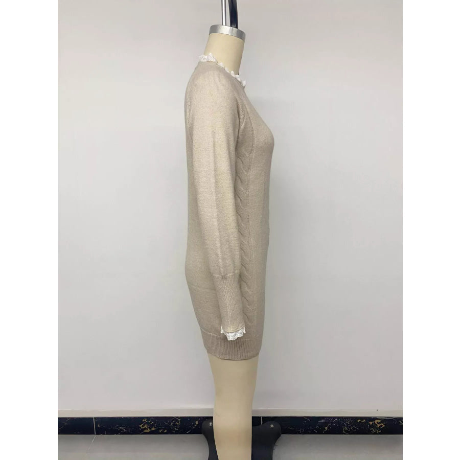 Cable Knit Raglan Sleeve Sweater Dress Apparel and Accessories