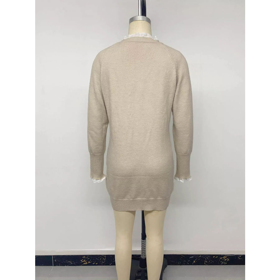 Cable Knit Raglan Sleeve Sweater Dress Apparel and Accessories