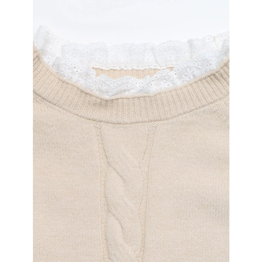 Cable Knit Raglan Sleeve Sweater Dress Apparel and Accessories