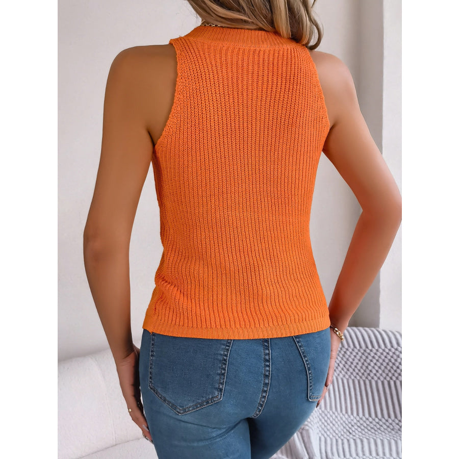 Cable-Knit Round Neck Vest Apparel and Accessories