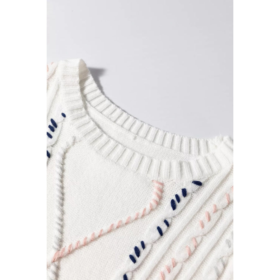 Cable Knit Short Sleeve Sweater Apparel and Accessories