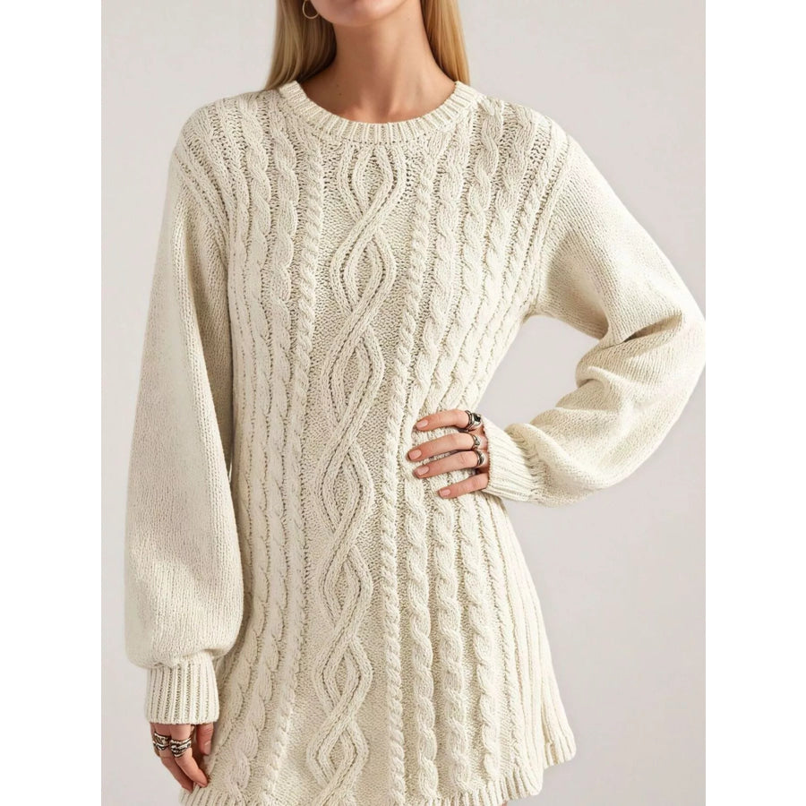 Cable Knit Sweater Mini Dress Apparel and Accessories