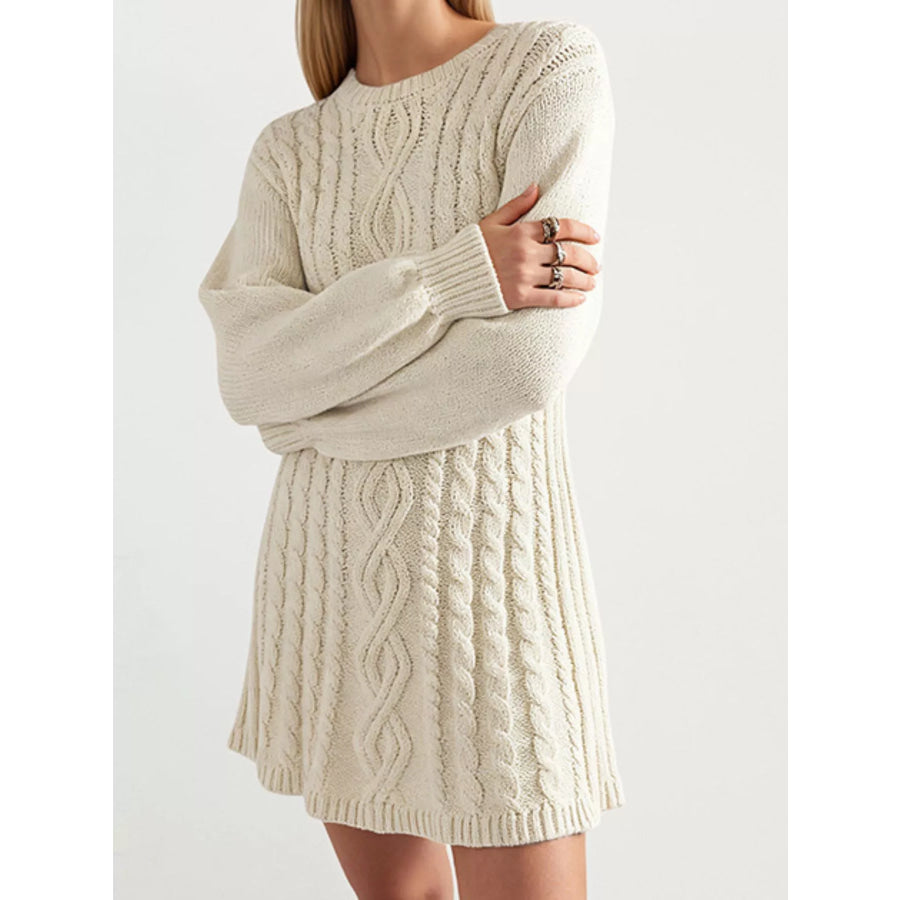 Cable Knit Sweater Mini Dress Apparel and Accessories