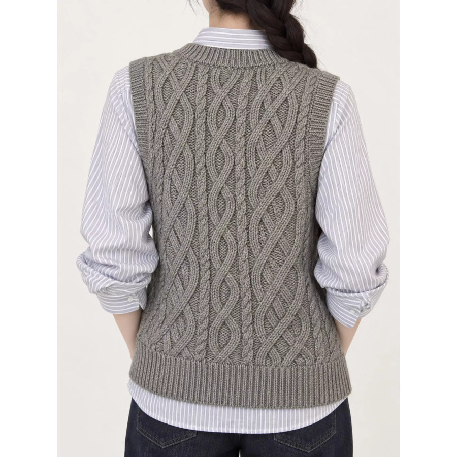 Cable-Knit Sweater Vest Apparel and Accessories