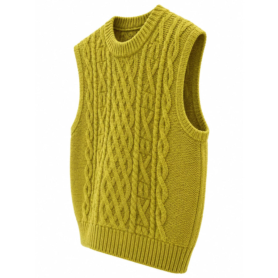 Cable-Knit Sweater Vest Apparel and Accessories