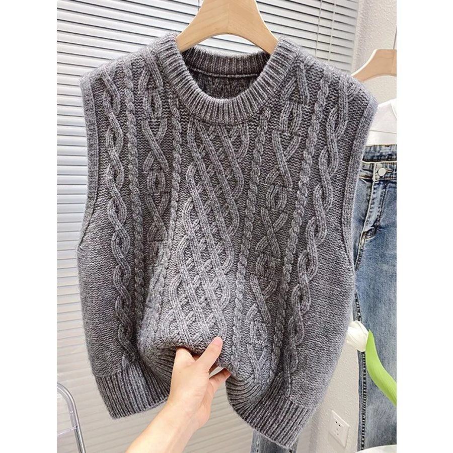 Cable-Knit Sweater Vest Apparel and Accessories