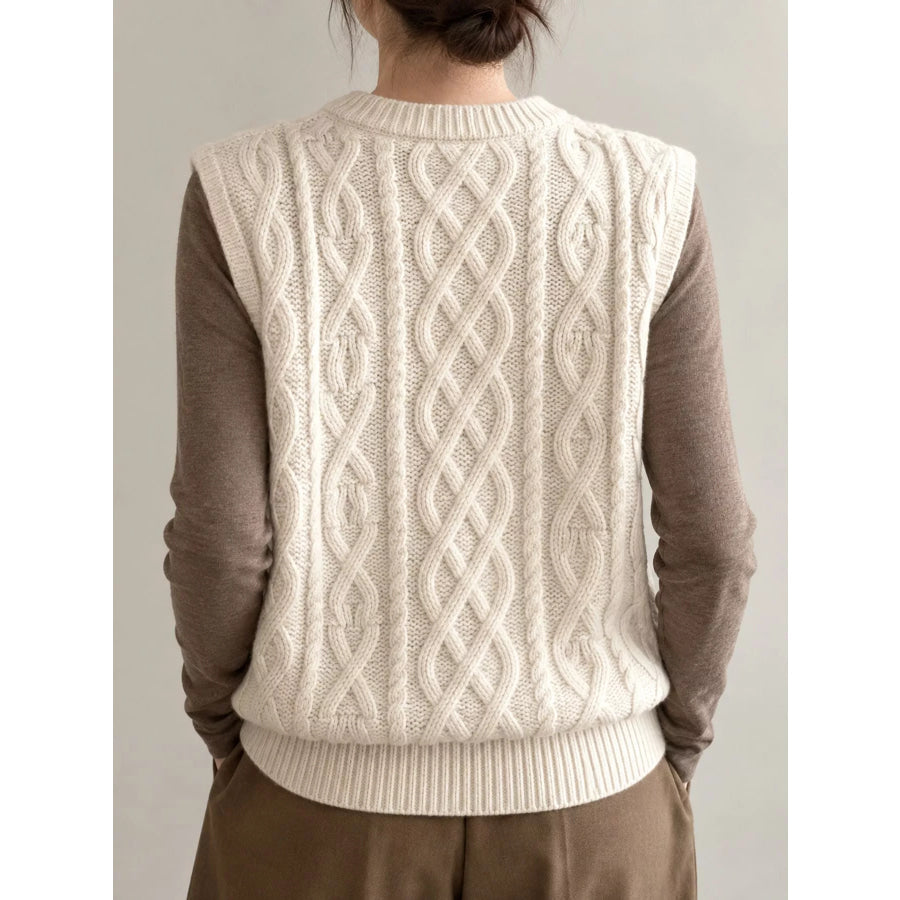 Cable-Knit Sweater Vest Apparel and Accessories