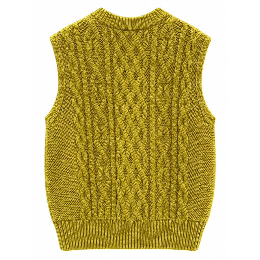 Cable-Knit Sweater Vest Apparel and Accessories
