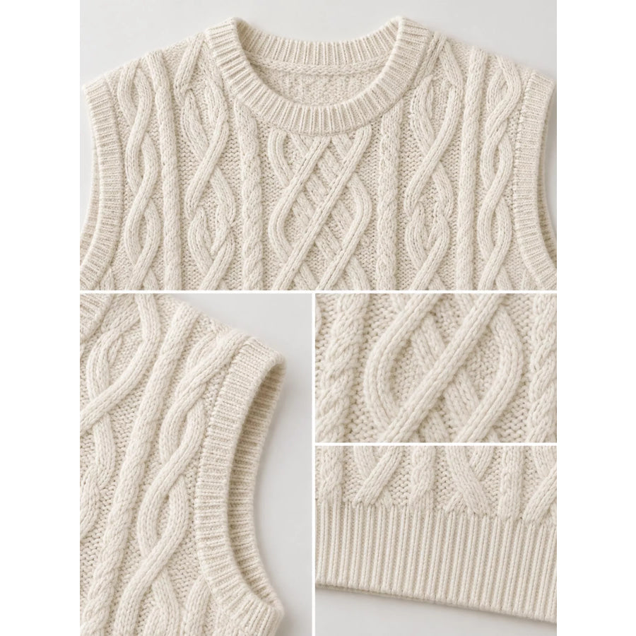 Cable-Knit Sweater Vest Apparel and Accessories